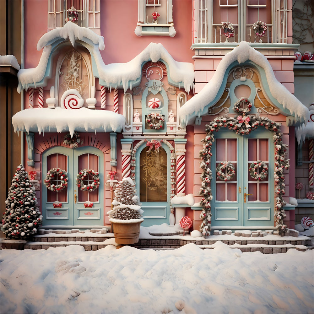 Sfondo Di Alberi Di Natale Neve Caramelle Casa RR7-840