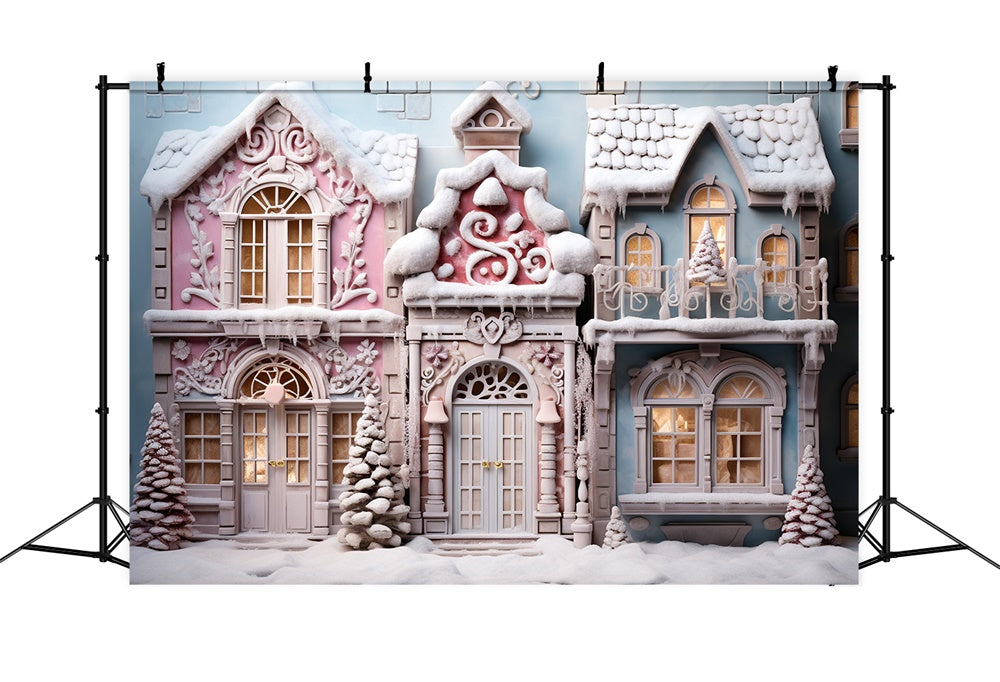 Sfondo Della Casa Delle Caramelle Con L'Albero Di Natale RR7-844
