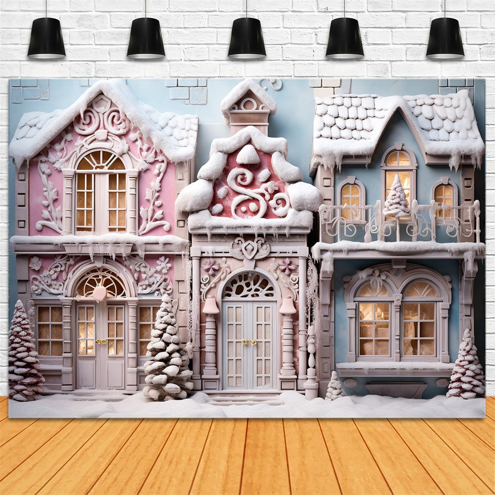 Sfondo Della Casa Delle Caramelle Con L'Albero Di Natale RR7-844