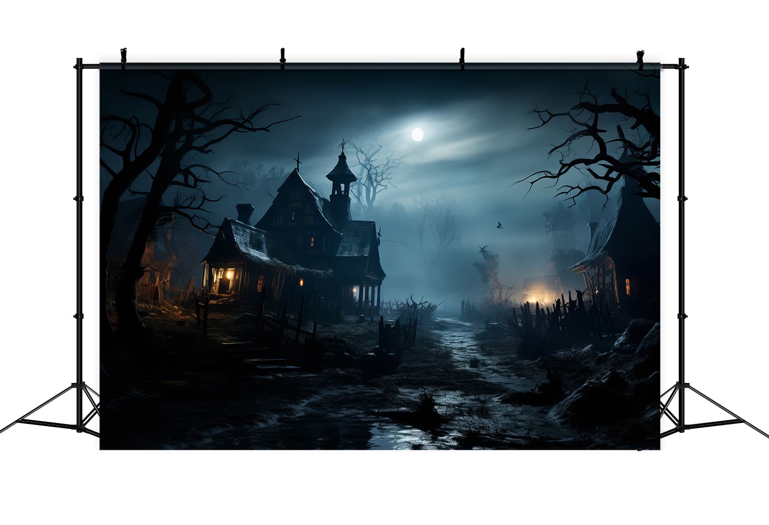 Sfondo Della Casa Stregata Della Notte Spettrale Di Halloween RR7-85