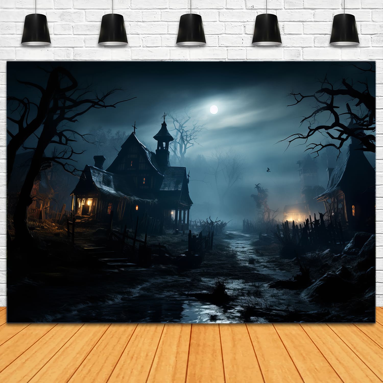 Sfondo Della Casa Stregata Della Notte Spettrale Di Halloween RR7-85