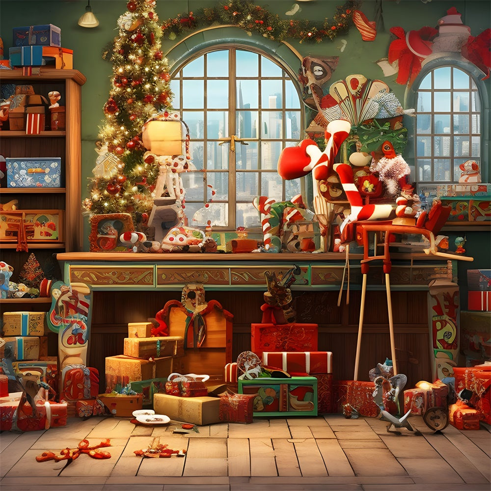 Sfondo Della Stanza Della Casa Di Babbo Natale Di Natale RR7-853