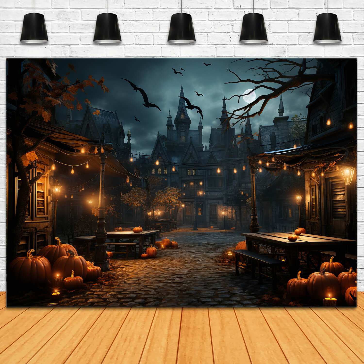 Sfondo Di Lanterne Di Zucca Di Notte Di Halloween RR7-86
