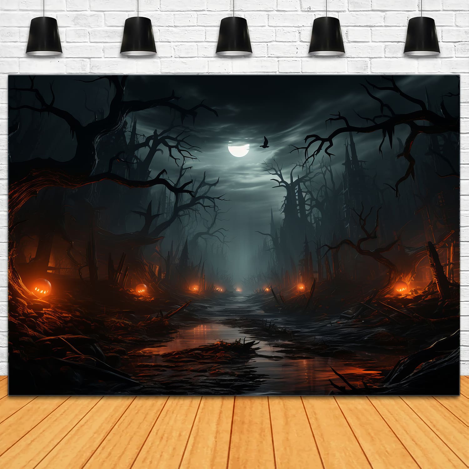 Sfondo Fotografico Della Foresta Fantasma Di Halloween Night RR7-90