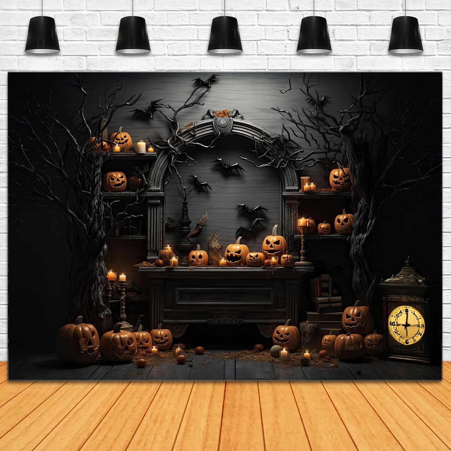 Sfondo Di Zucche Malvagie Della Casa Della Strega Di Halloween RR7-96