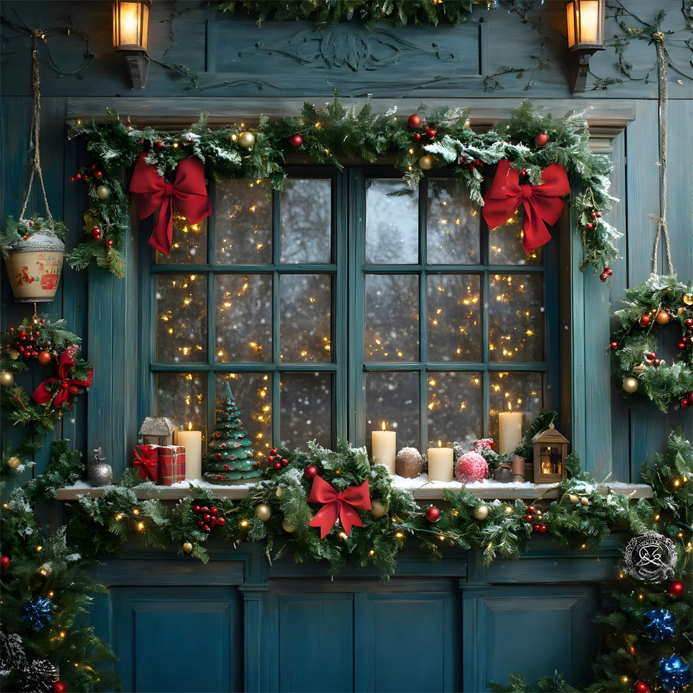 Sfondo Della Finestra Delle Luci Della Ghirlanda Di Natale RR8-110