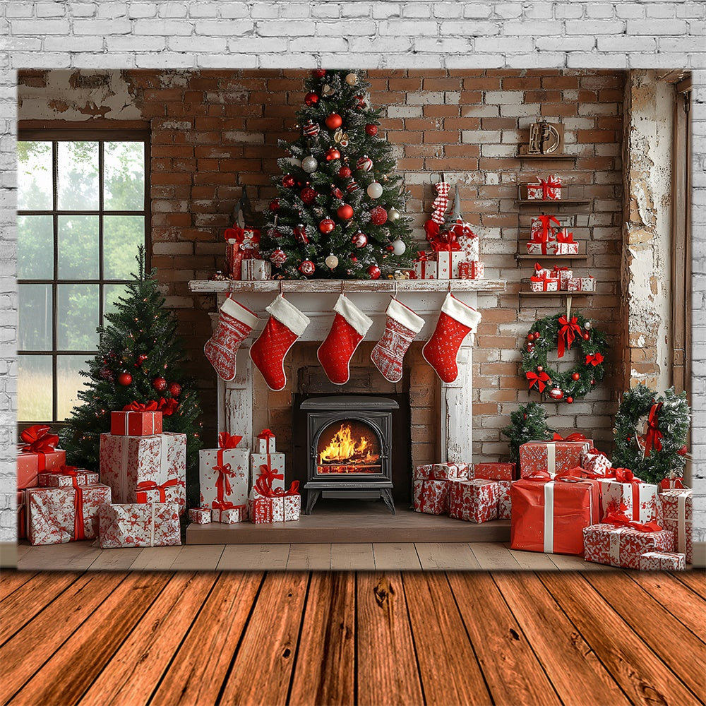 Calzini Natalizi Camino Scatole Regalo Sfondo RR8-112