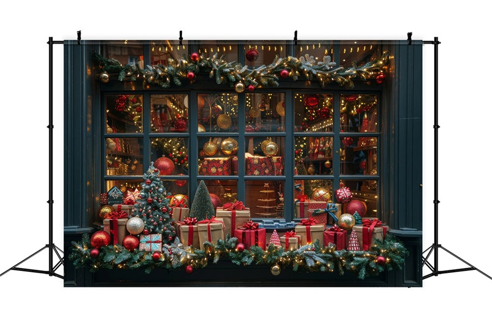 Sfondo Per Vetrina Del Negozio Di Articoli Da Regalo Di Natale RR8-147