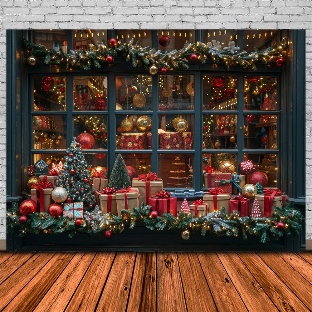 Sfondo Per Vetrina Del Negozio Di Articoli Da Regalo Di Natale RR8-147