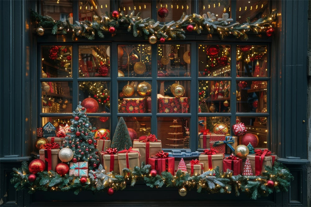 Sfondo Per Vetrina Del Negozio Di Articoli Da Regalo Di Natale RR8-147