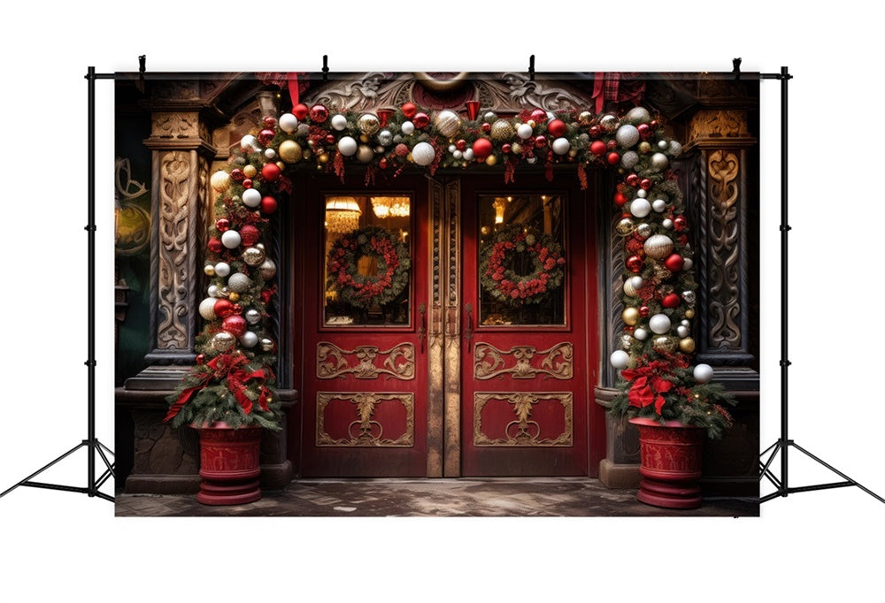 Sfondo Di Ornamenti Per Ingresso Ad Arco Di Natale RR8-176