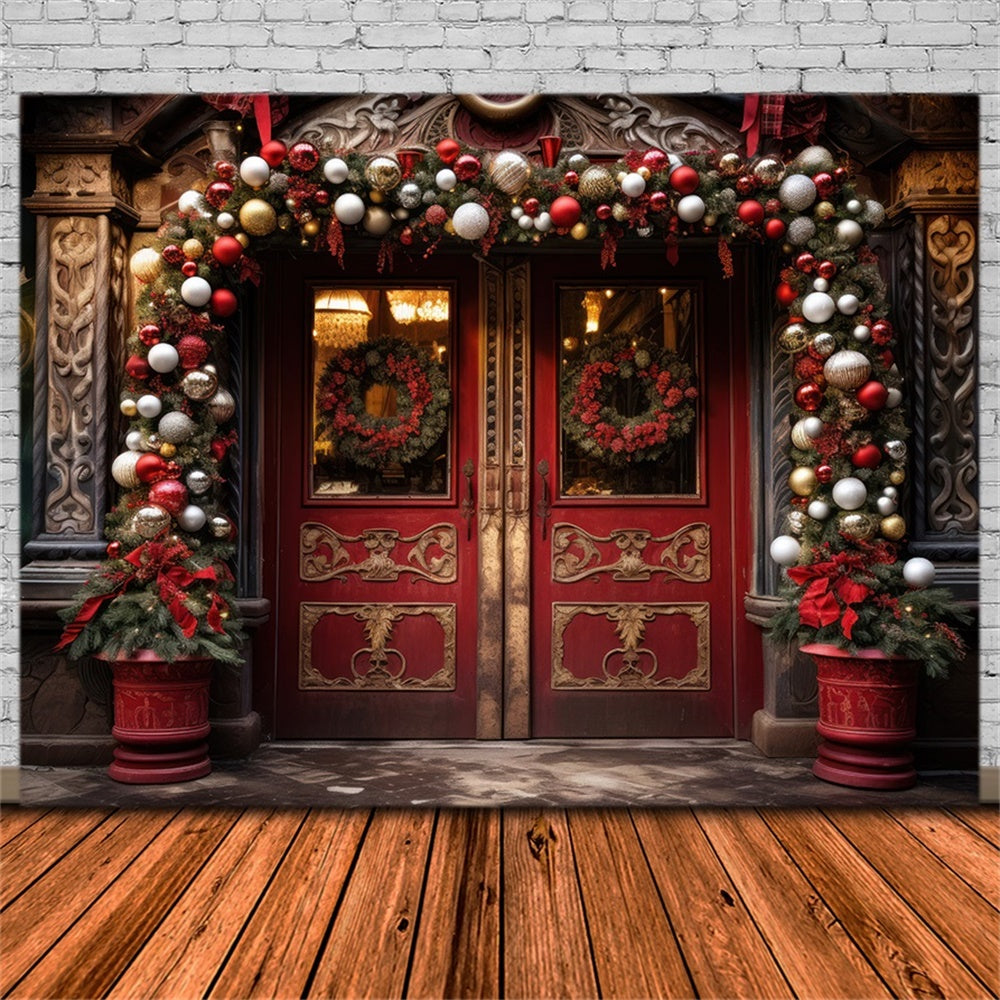 Sfondo Di Ornamenti Per Ingresso Ad Arco Di Natale RR8-176