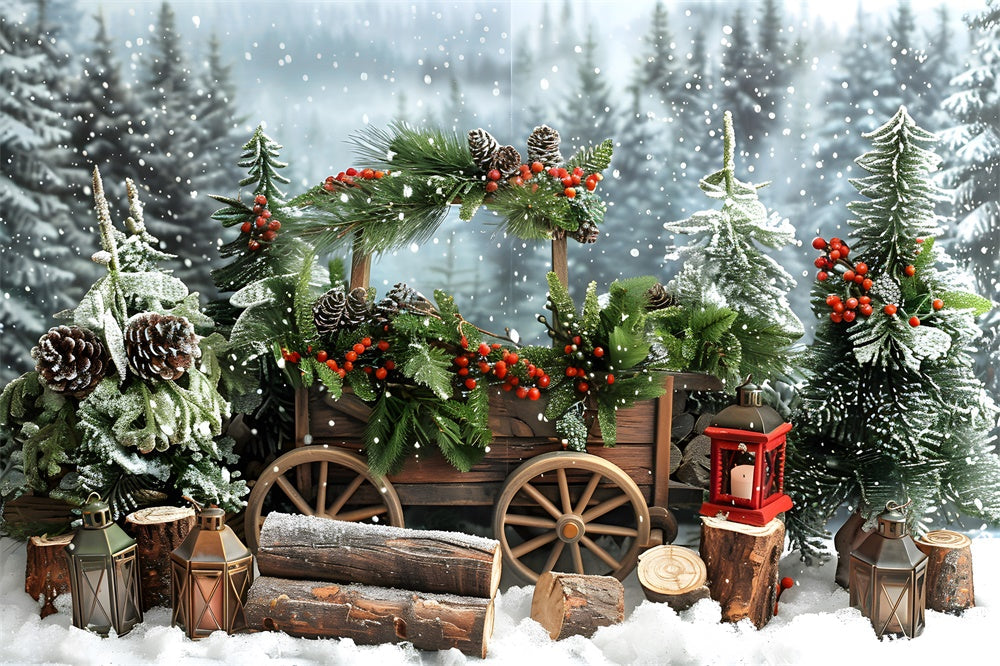 Sfondo Di Alberi Di Natale Foresta Innevata Invernale RR8-2