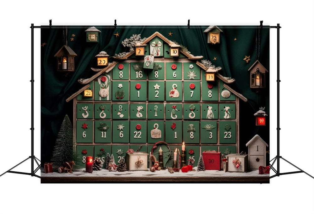 Calendario Dell'Avvento Di Natale Decorazioni Rustiche Sfondo RR8-226