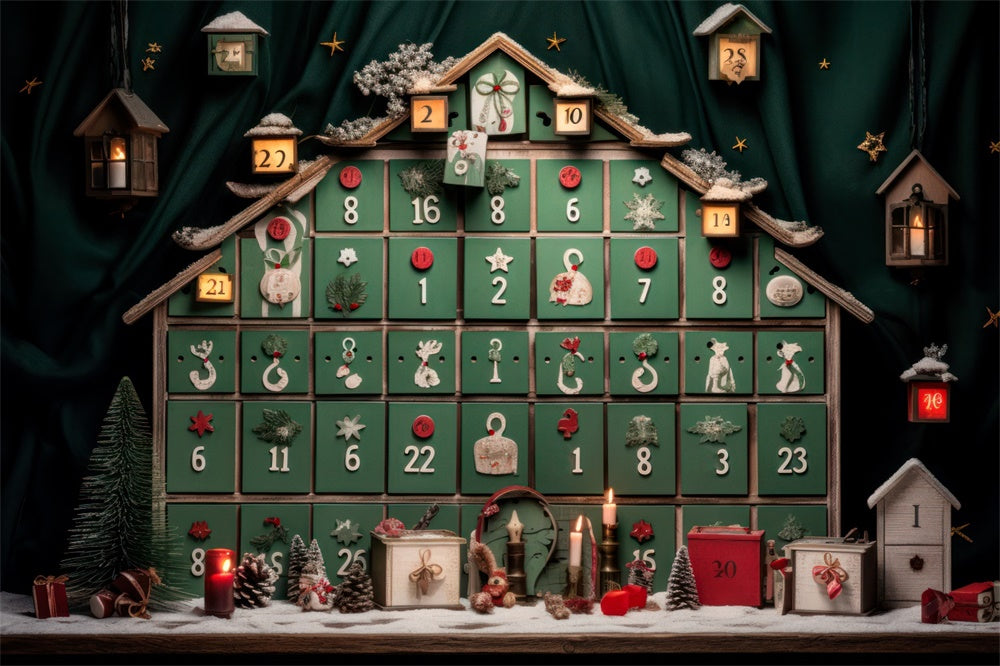 Calendario Dell'Avvento Di Natale Decorazioni Rustiche Sfondo RR8-226