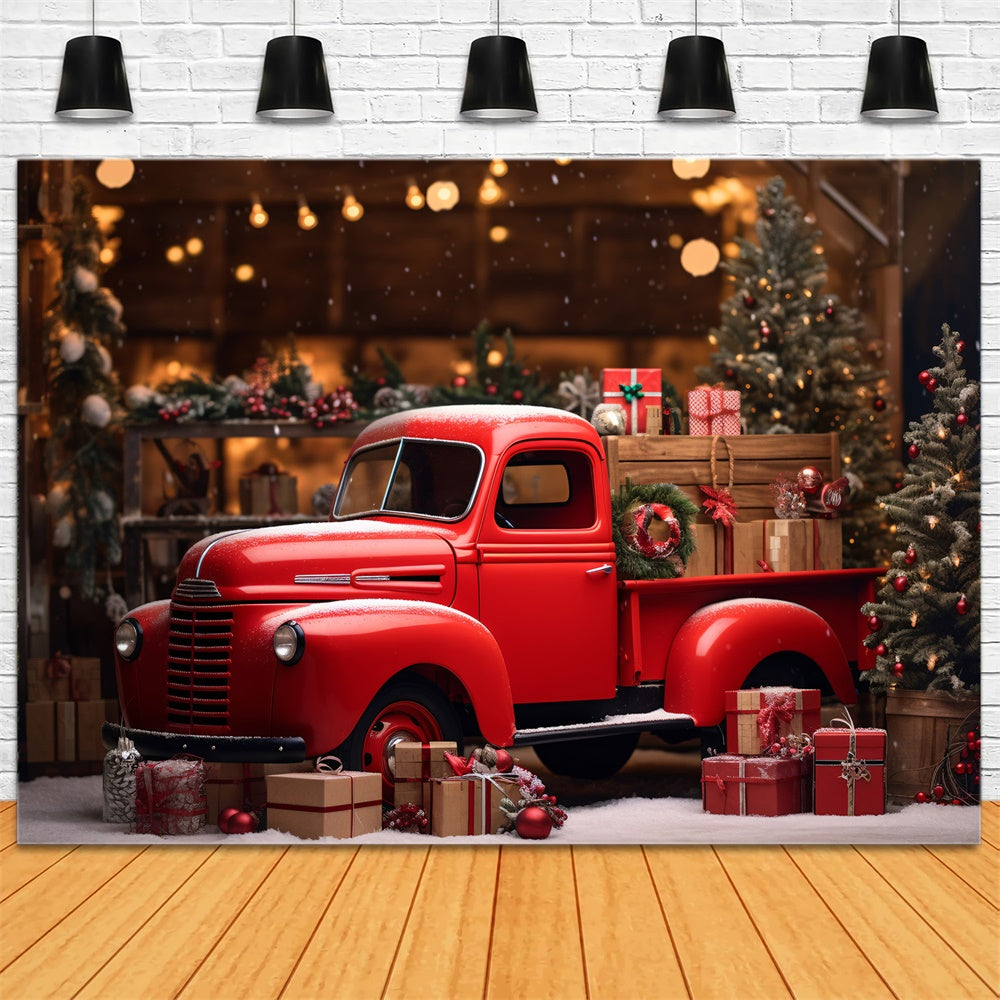 Sfondo Di Natale Rosso Camion Winter Wonderland RR8-249