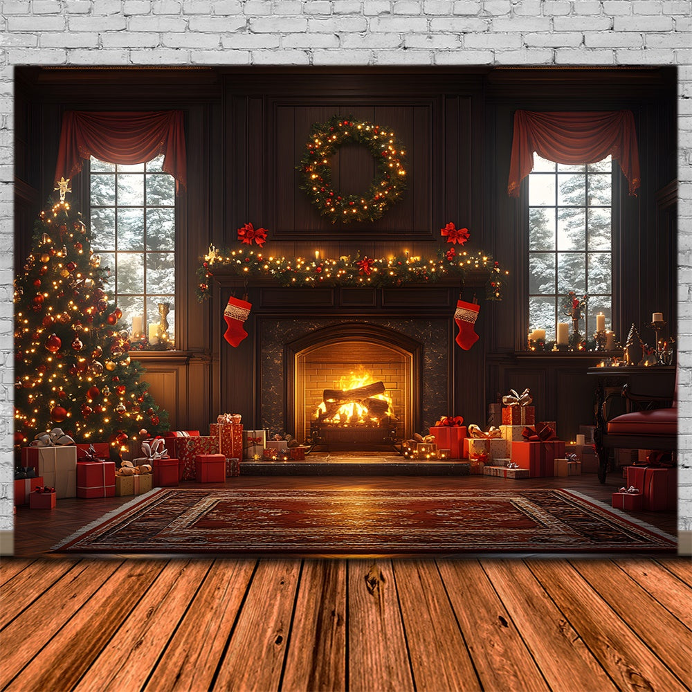 Sfondo Dell'Albero Scintillante Della Grand Room Di Natale RR8-260