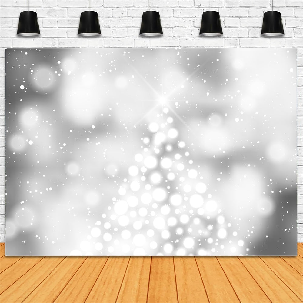 Sfondo Natalizio Grigio Con Fiocchi Di Neve A Pois RR8-273