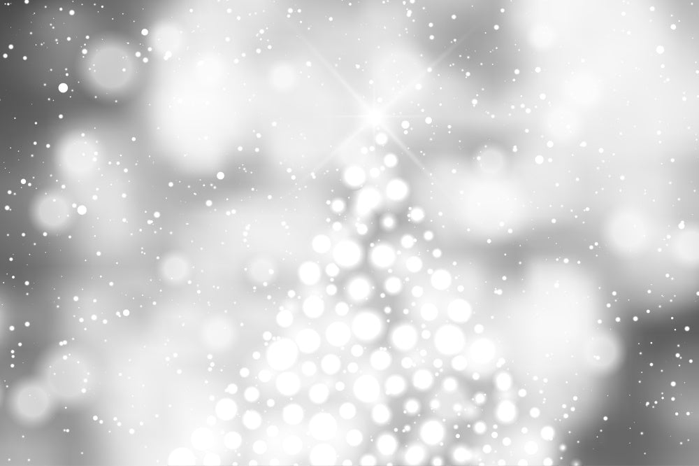 Sfondo Natalizio Grigio Con Fiocchi Di Neve A Pois RR8-273