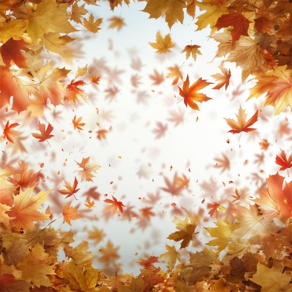 Foglie Autunnali Che Cadono Sullo Sfondo Del Pavimento Chiaro RR8-279