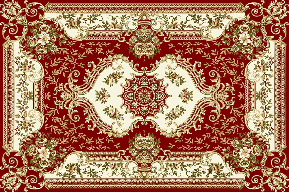 Fondale Decorato Con Moquette Rossa E Dorata RR8-298