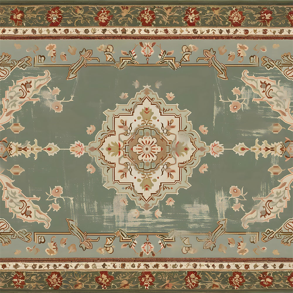 Sfondo Per Pavimento In Moquette Vintage Verde E Crema RR8-299