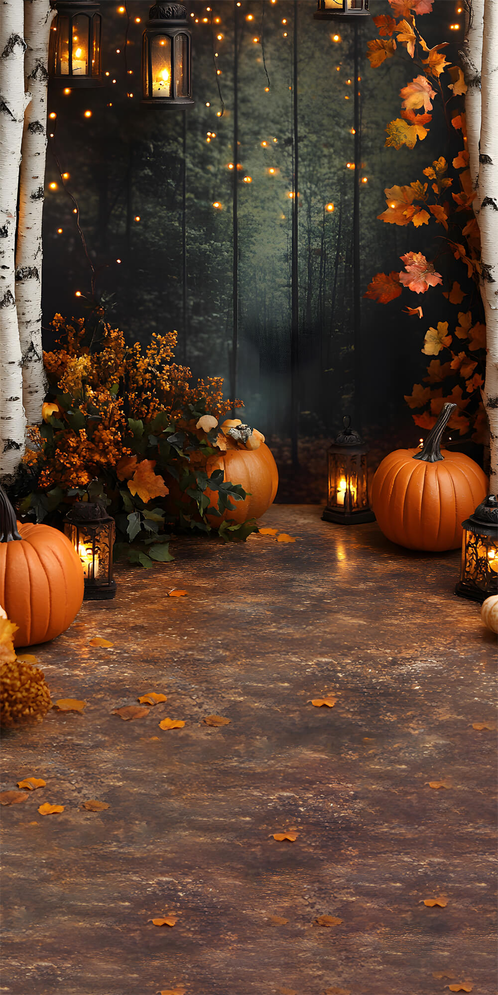 Autunno Foglie D'Acero Zucca Sweep Sfondo RR8-326