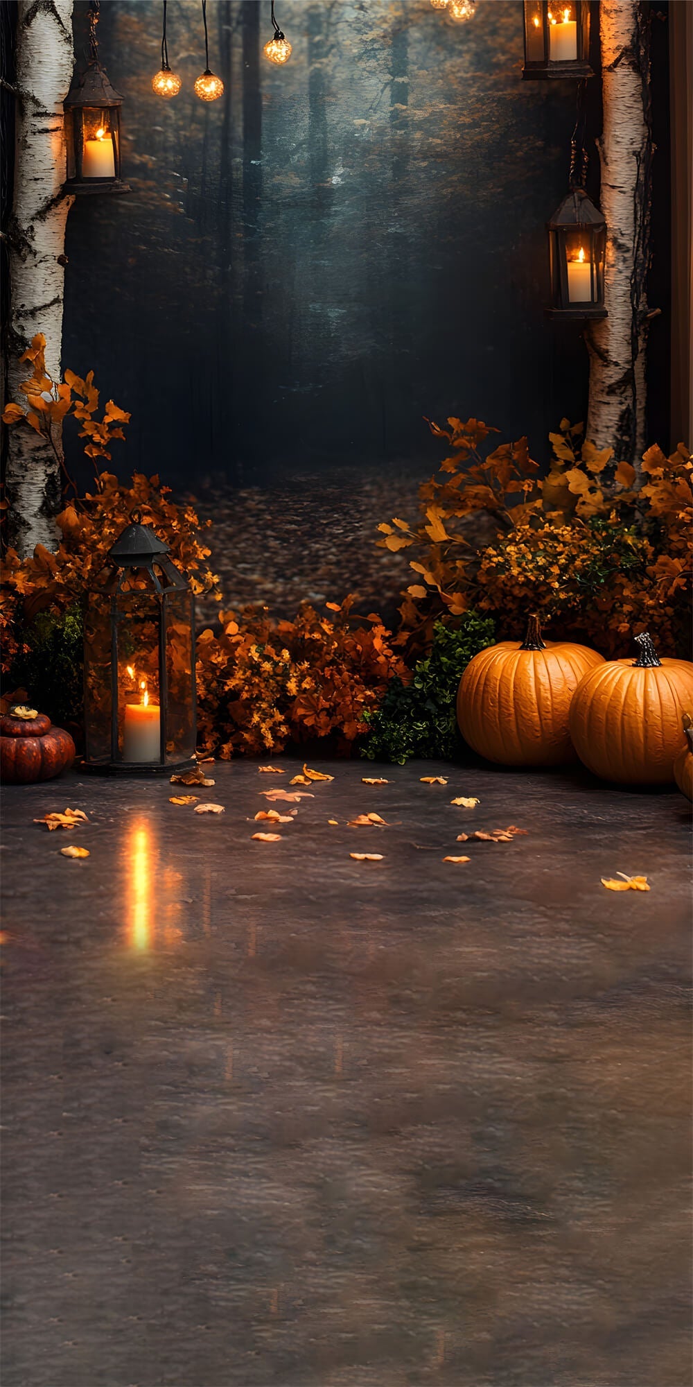 Foglie Di Acero Secche Spazzano Lo Sfondo Di Zucca Autunnale RR8-327