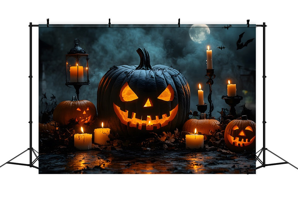 Candele Di Zucca Malvagie Sfondo Luna Di Halloween RR8-375