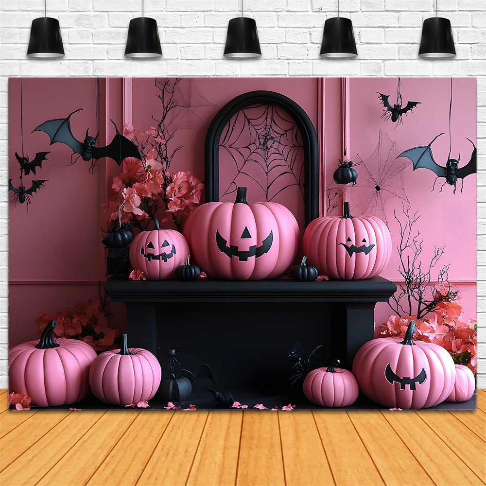 Sfondo Di Halloween Pink Evils Zucche Pipistrelli RR8-389