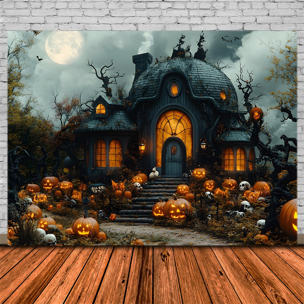 Sfondo Di Zucche Di Halloween Horror Witch House RR8-391
