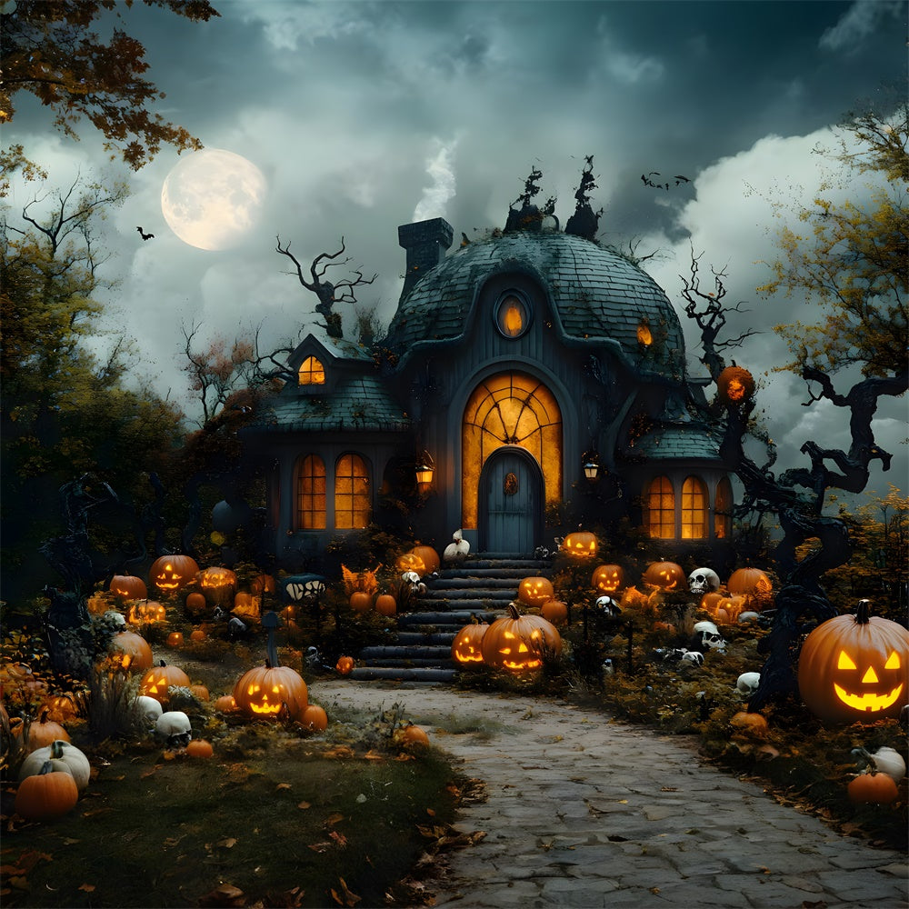 Sfondo Di Zucche Di Halloween Horror Witch House RR8-391