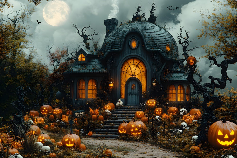 Sfondo Di Zucche Di Halloween Horror Witch House RR8-391