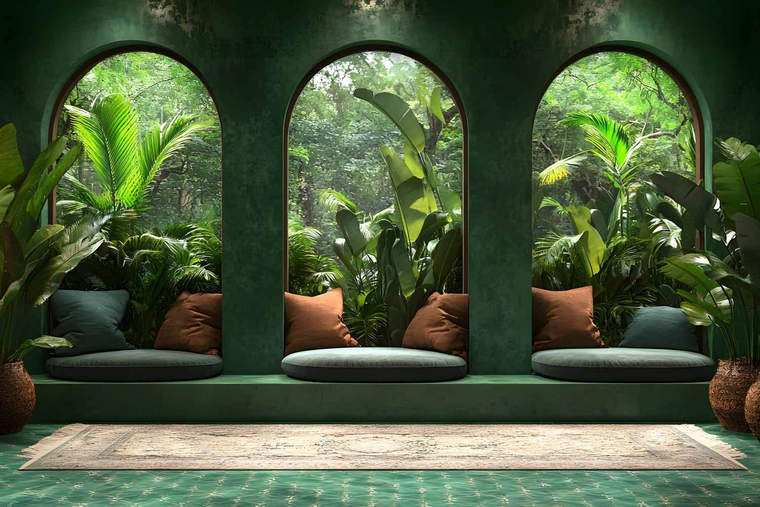 Sfondo Boho Oasi Della Giungla Tropicale RR8-409