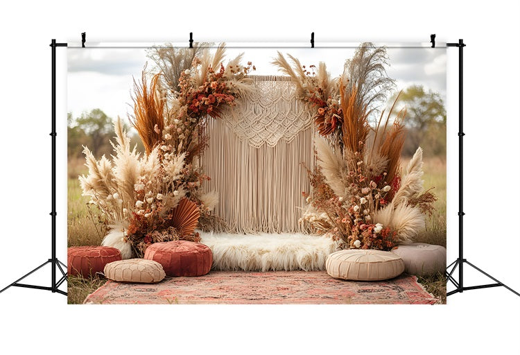 Sfondo Di Matrimonio In Macrame Boho Pampa RR8-412
