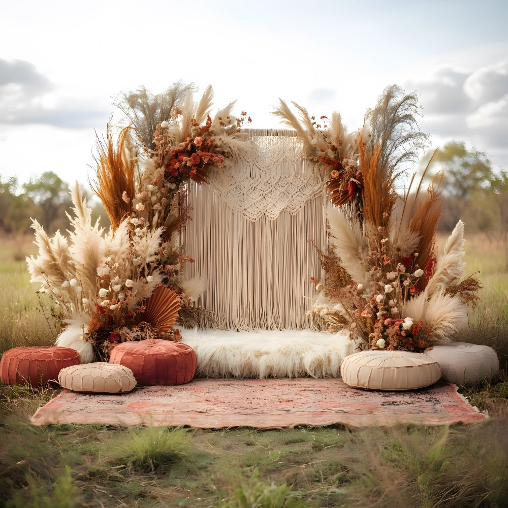 Sfondo Di Matrimonio In Macrame Boho Pampa RR8-412