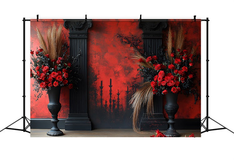 Sfondo Candela Boho Con Rosa Rossa Gotica RR8-422