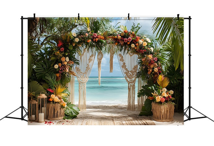 Lussuoso Sfondo Floreale Boho Con Piume Dorate RR8-452