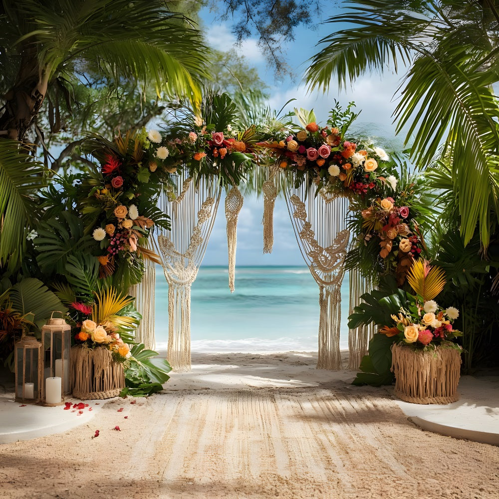 Lussuoso Sfondo Floreale Boho Con Piume Dorate RR8-452