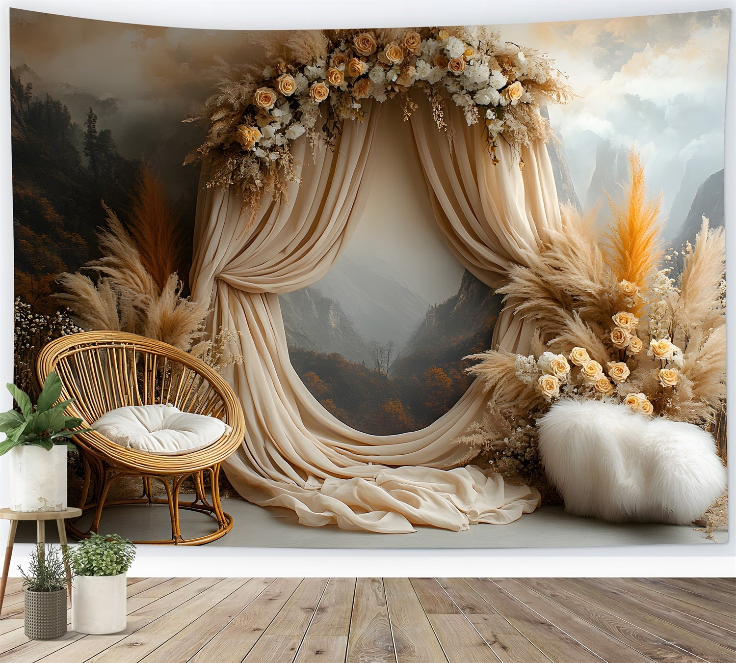 Boho Mountain View Pampa Sullo Sfondo RR8-461