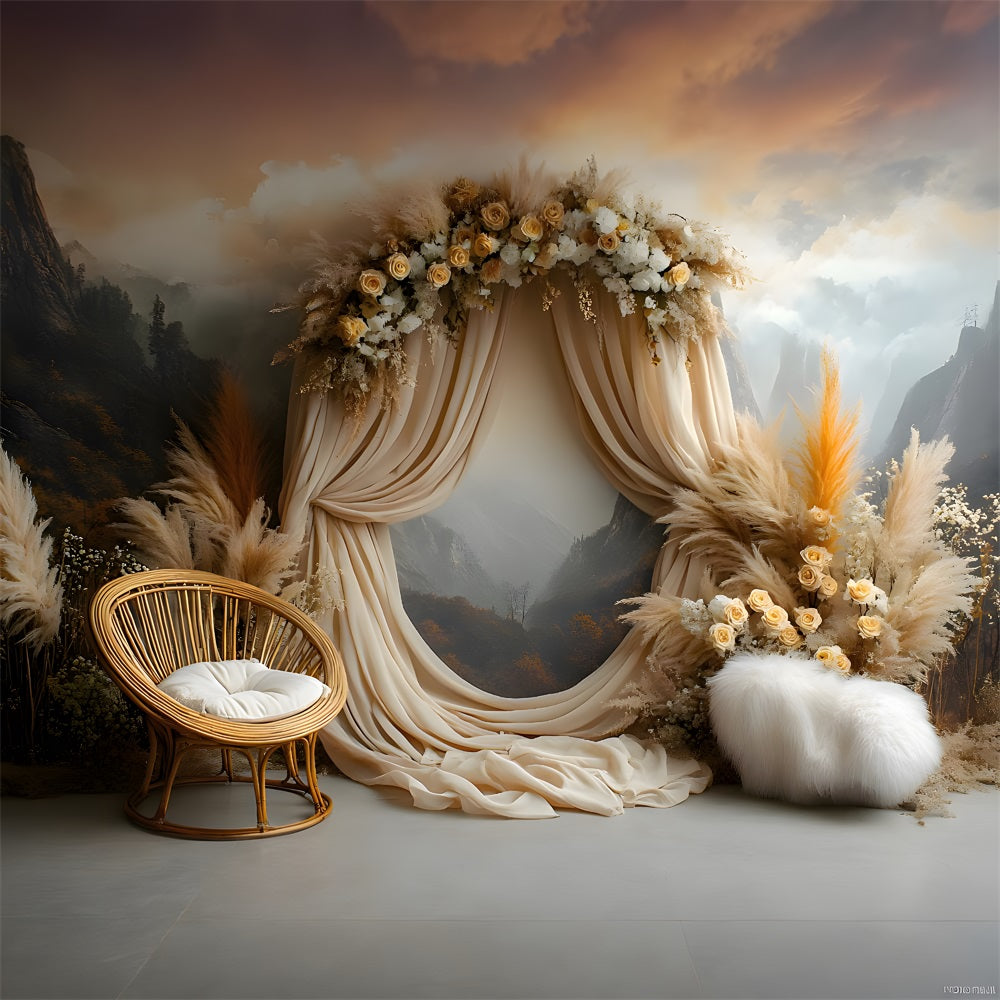 Boho Mountain View Pampa Sullo Sfondo RR8-461