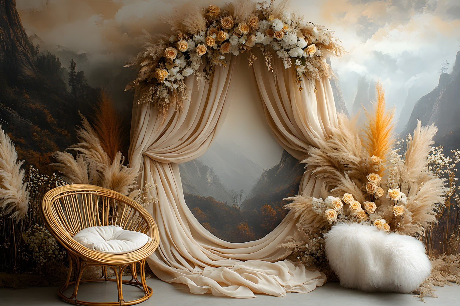 Boho Mountain View Pampa Sullo Sfondo RR8-461