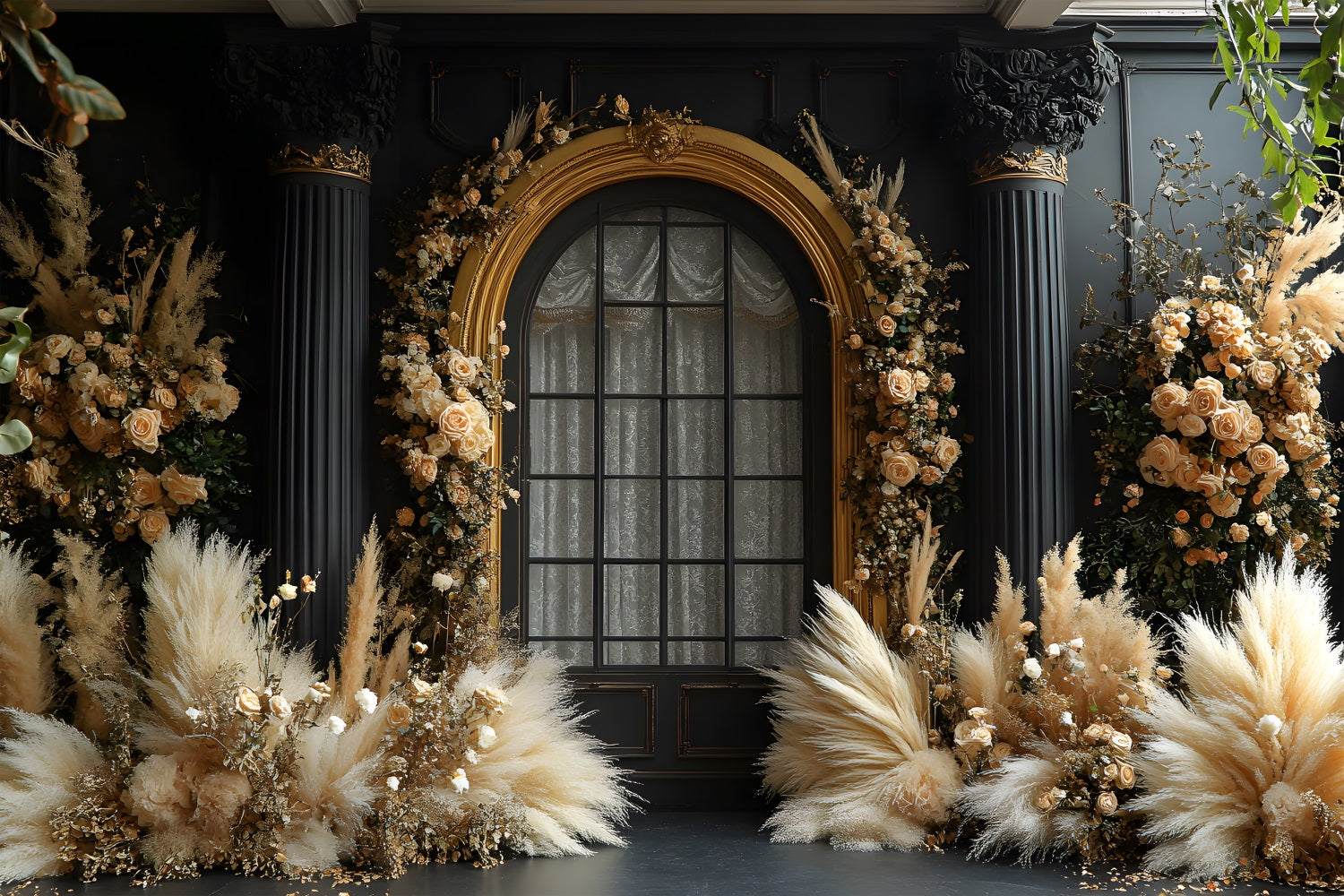 Sfondo Bohemien Con Arco Dorato Decorato RR8-488