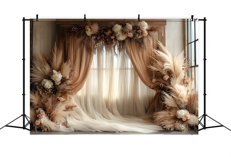 Sfondo Boho Pampas Dreamy Dusty Rose RR8-499