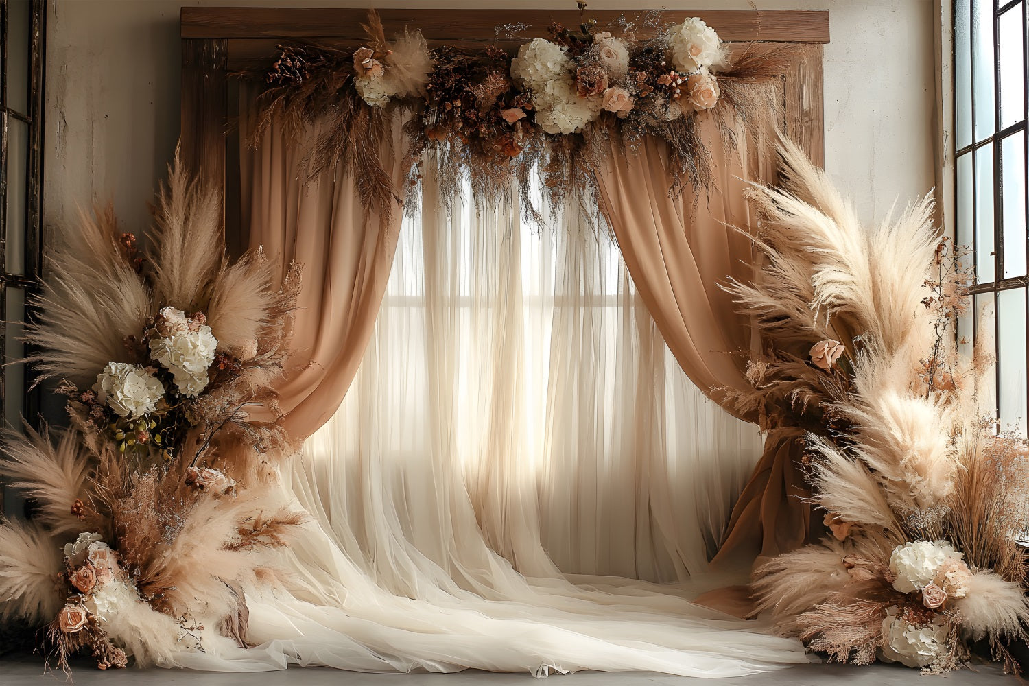 Sfondo Boho Pampas Dreamy Dusty Rose RR8-499