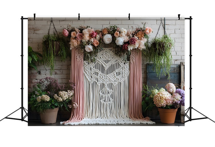 Sfondo Floreale Rustico Boho Chic Macrame RR8-502
