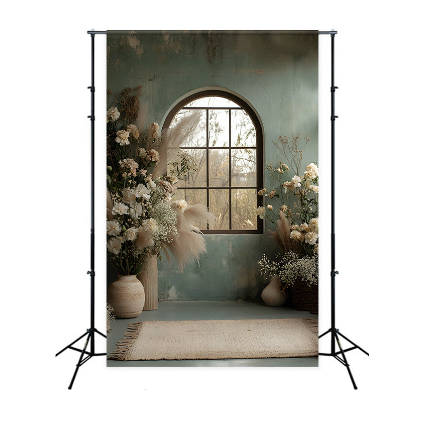 Sfondo Boho Pampa Floreale Per Finestra Vintage RR8-508