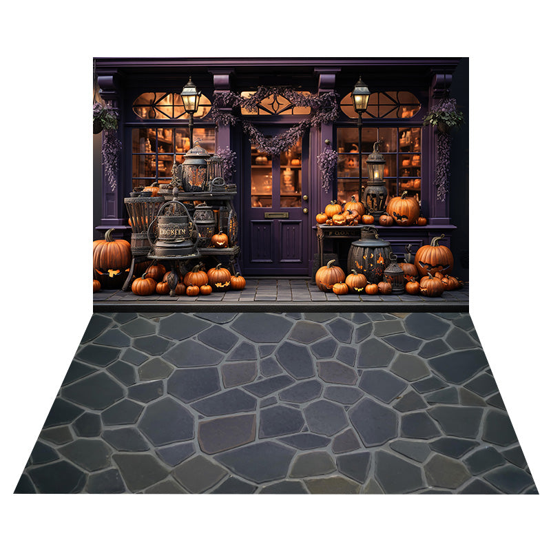 Sfondo Per Vetrina Di Halloween+Sfondo Per Pavimento In Pietra RR8-550