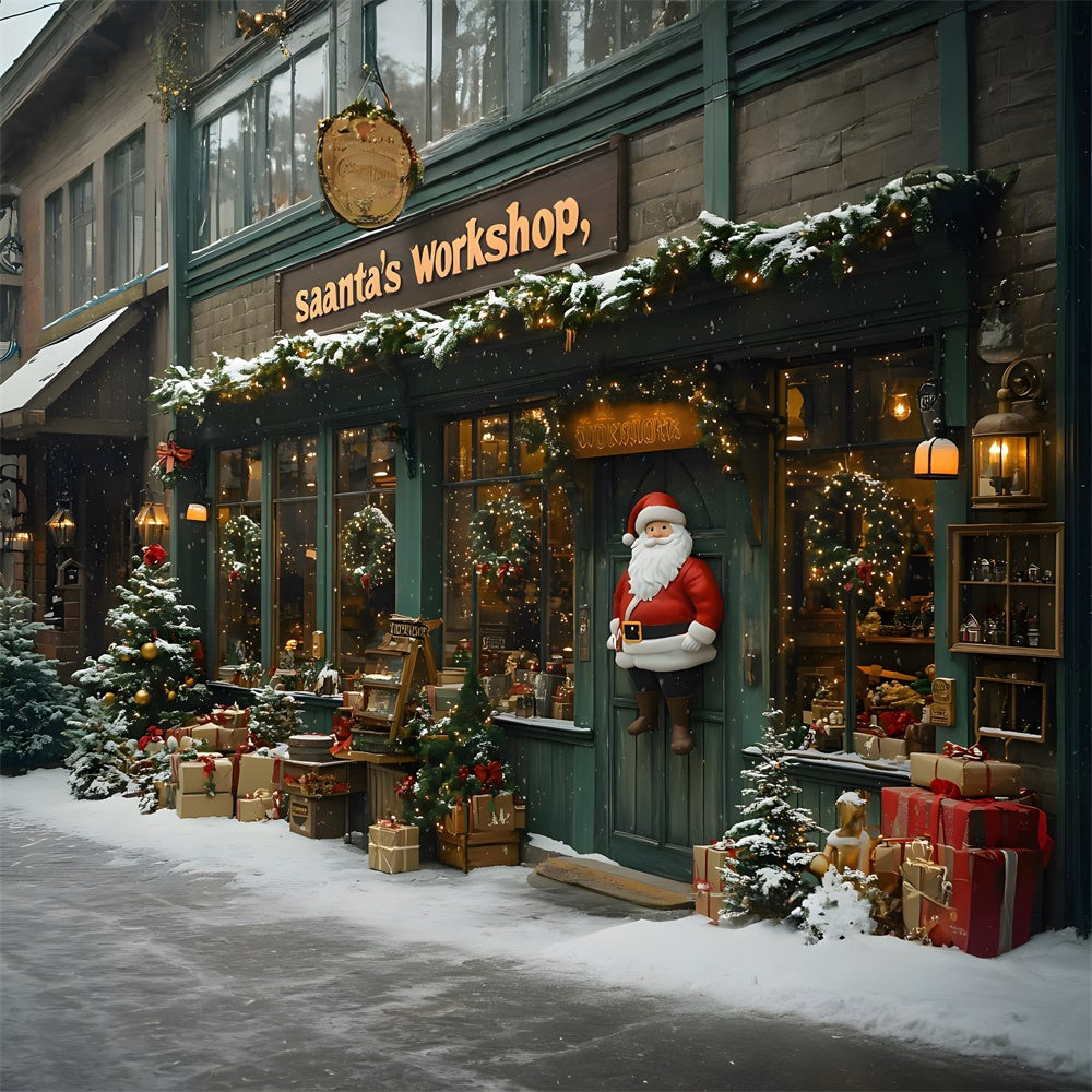 Alberi Di Natale Sfondo Del Laboratorio Di Babbo Natale RR8-85
