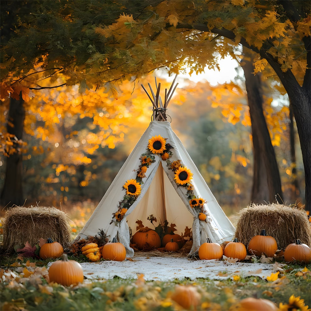 Sfondo Fotografico Per Tenda Foresta D'Acero Autunnale RR9-21